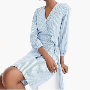 NWOT J. Crew Poplin Stripe Wrap Dress
